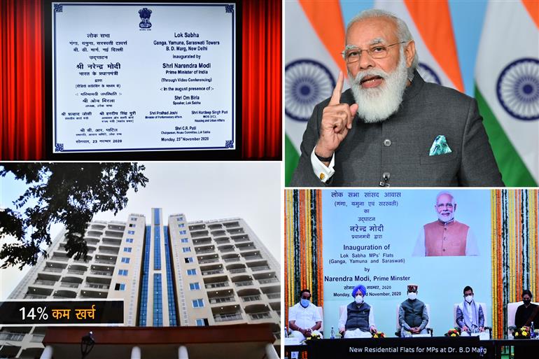  PM inaugurates Multi Storeyed flats for Members of Parliament