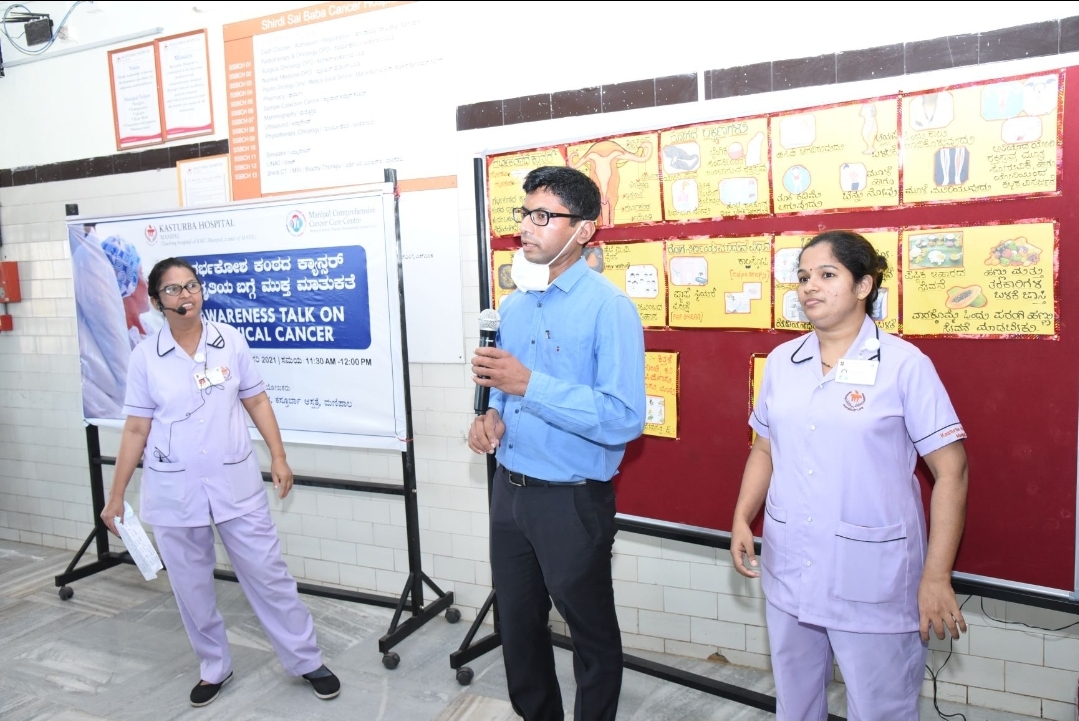 Cervical Cancer Awareness talk at Kasturba Hospital, Manipal. 