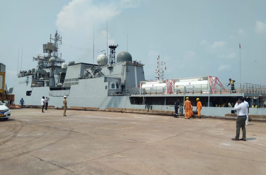  INS Talwar arrives at Mangaluru Port with first consignment of liquid medical oxygen