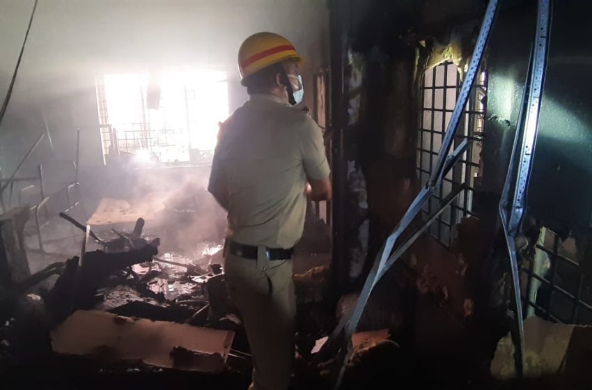  Fire at KSWAN conference hall in Karwar