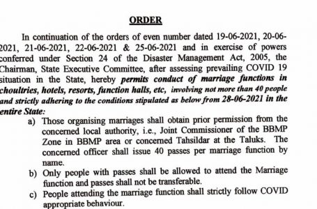 State issues revised order on conducting weddings