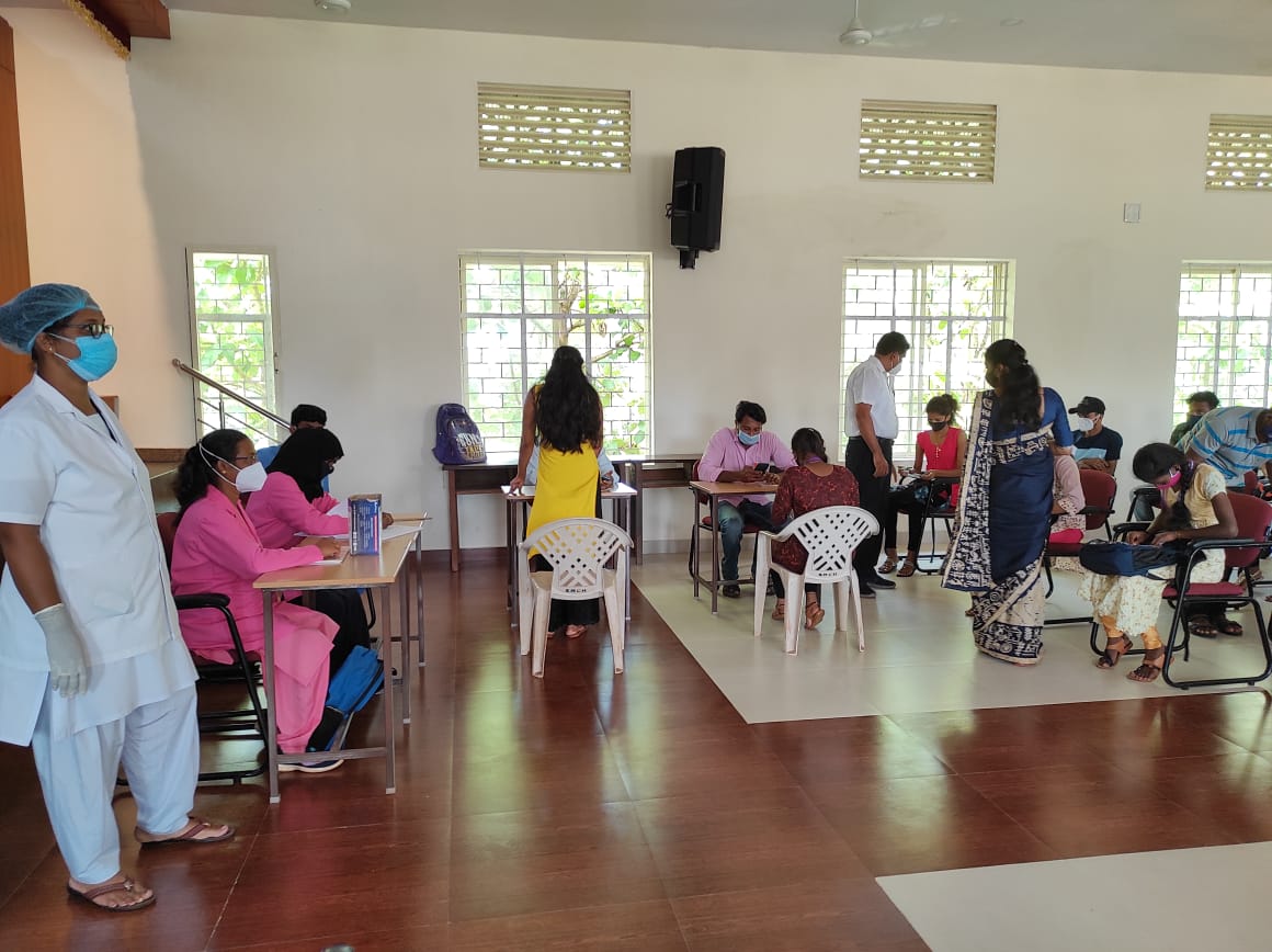 Covid-19 vaccination drive at St. Mary's College Shirva