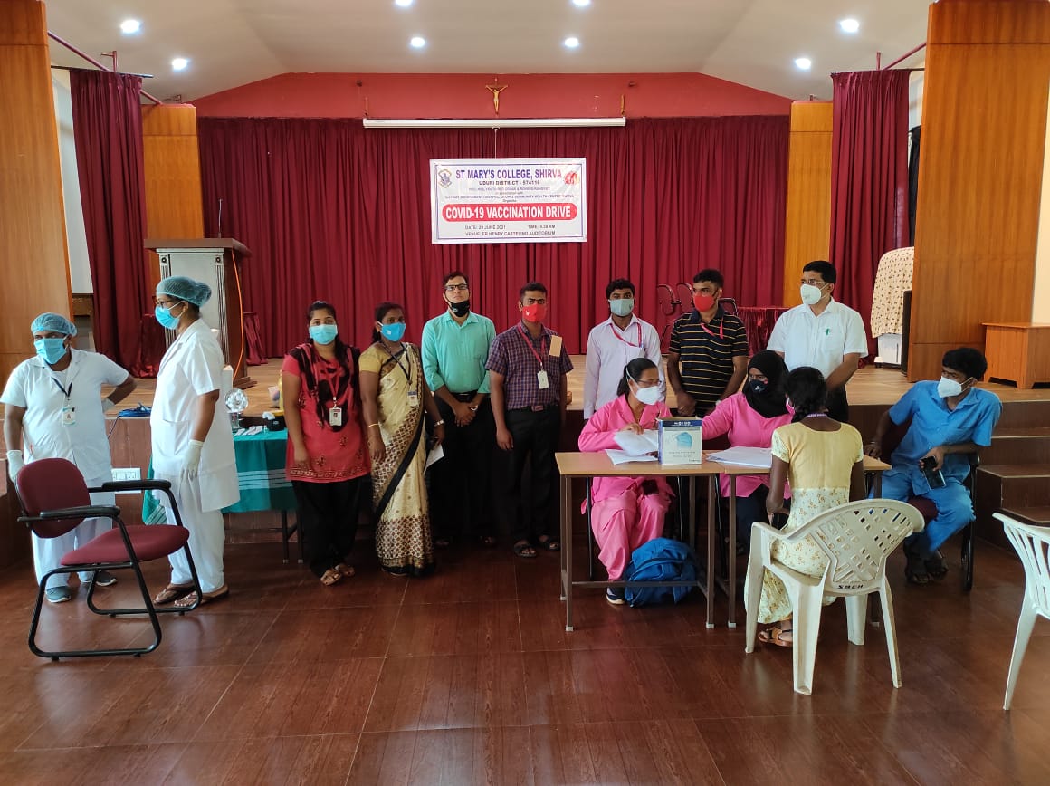 Covid-19 vaccination drive at St. Mary's College Shirva