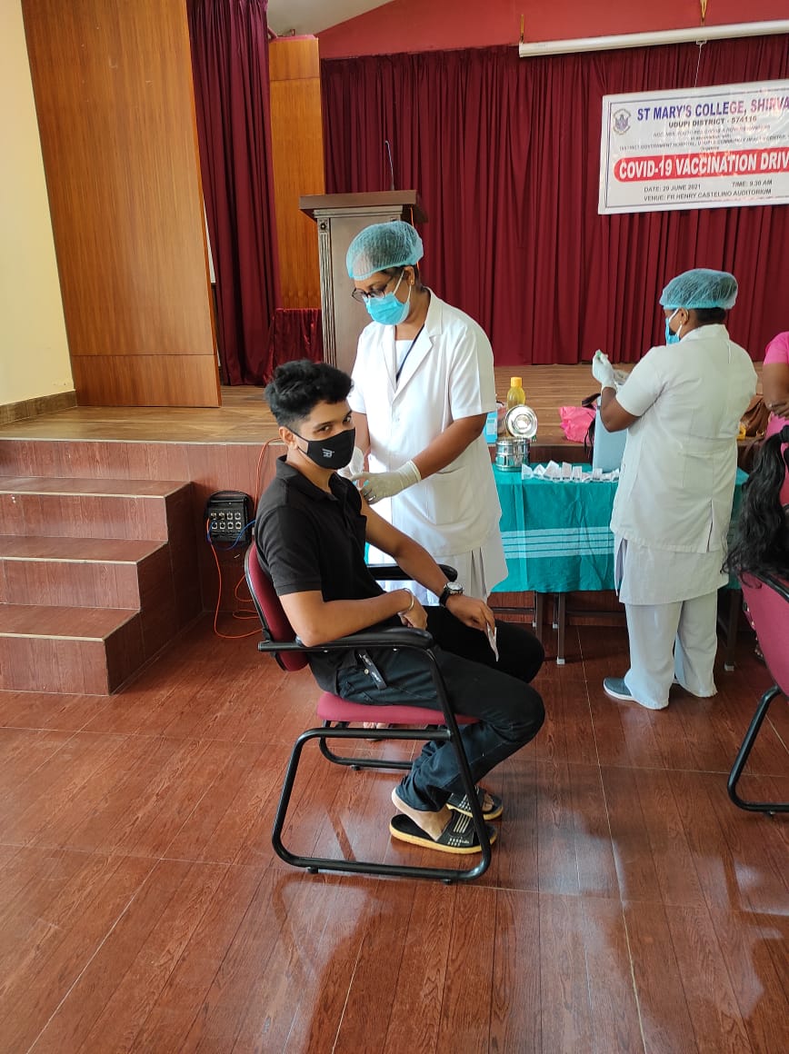 Covid-19 vaccination drive at St. Mary's College Shirva