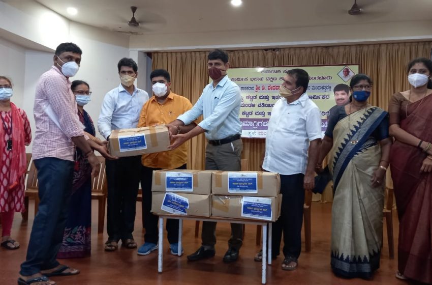  Food kit distribution for construction workers in Mangaluru