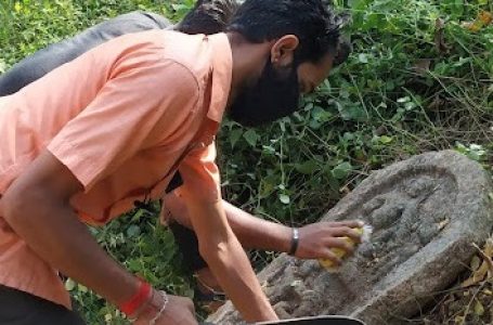 MSRS College students discover Hero Stone at Udyavara