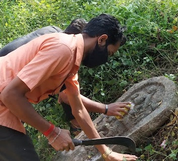  MSRS College students discover Hero Stone at Udyavara