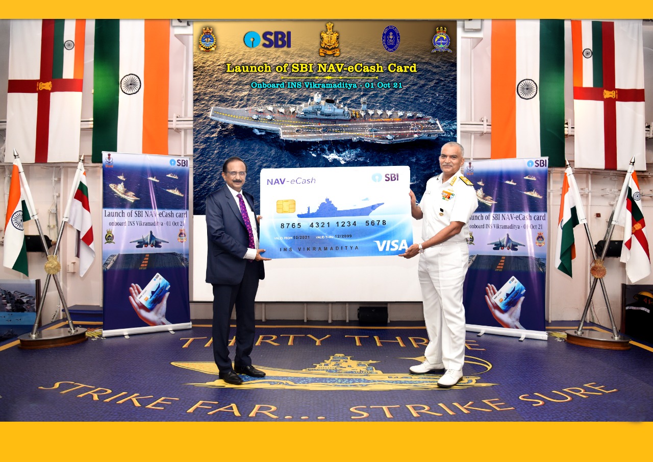 SBI NAV-eCash Card launched onboard INS Vikramaditya