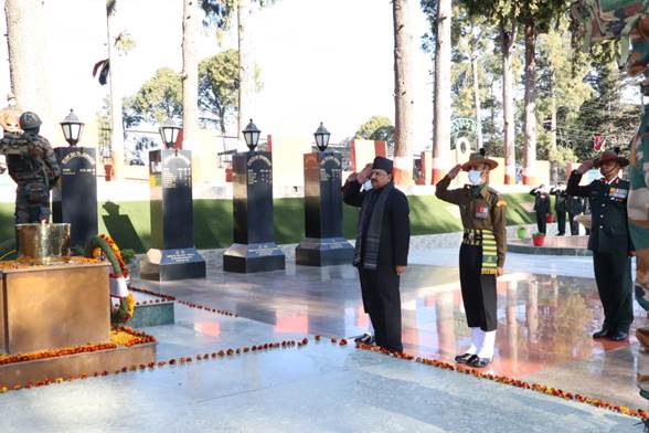  Raksha Rajya Mantri Ajay Bhatt pays homage to fallen heroes at KRC War Memorial