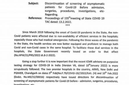 Karnataka discontinues Covid-19 testing of asymptomatic persons prior to hospitalization
