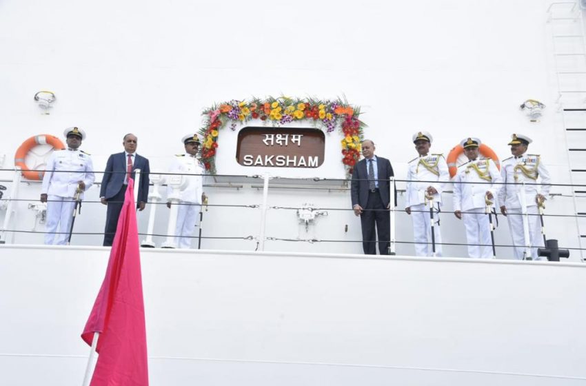  Defence Secretary commissions Offshore Patrol Vessels ICGS Saksham at Goa