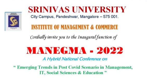 Srinivas University to organize MANEGMA – 2022