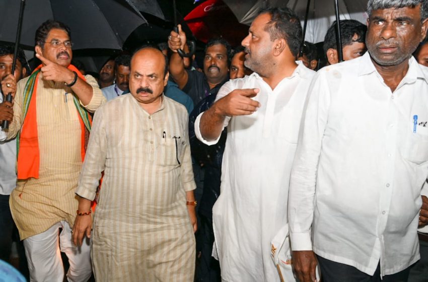  CM Bommai visits rain affected areas in Dakshina Kannada