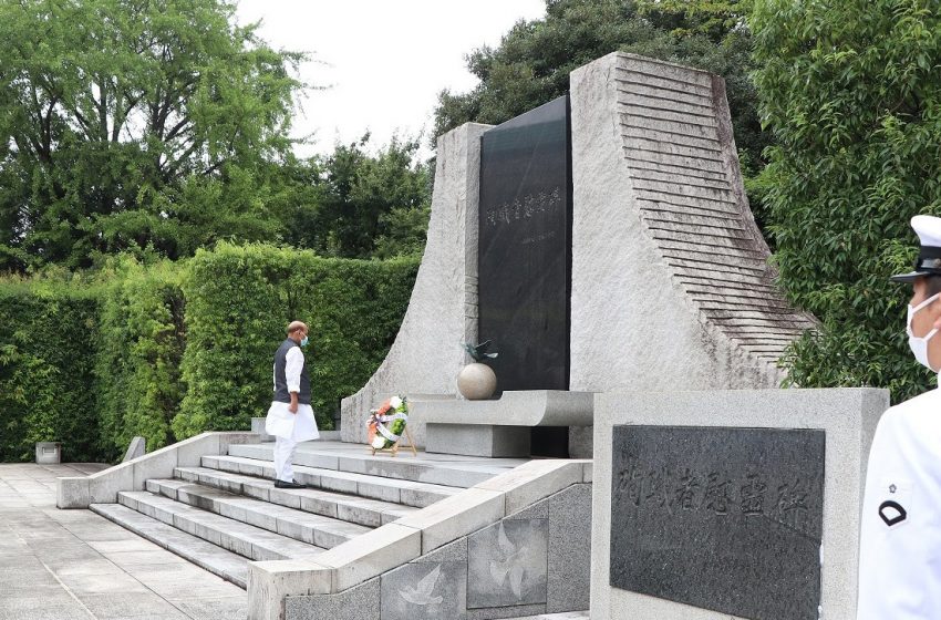  Rajnath Singh at Memorial dedicated to personnel of Japan Self Defense Forces
