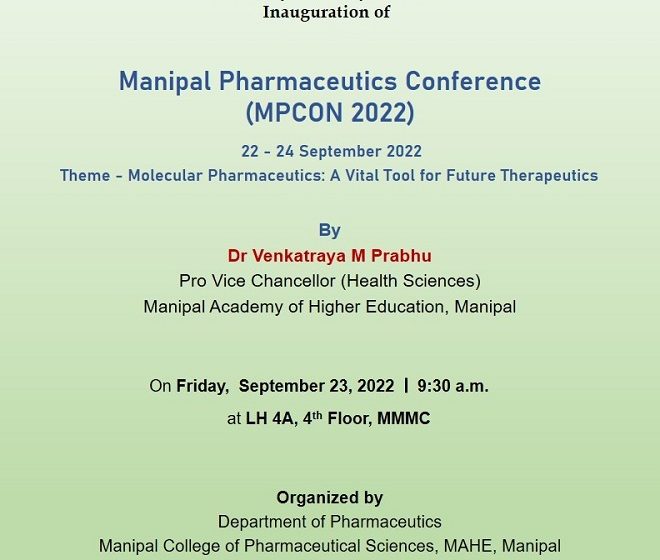  MCOPS to organize Manipal Pharmaceutics Conference