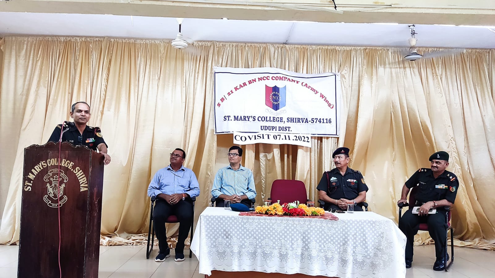 Udupi Commanding Officer Col RK Singh visits St Mary’s College