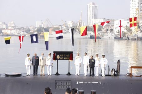 Fifth Kalvari Class Submarine ‘Vagir’ commissioned at Mumbai Naval Dockyard