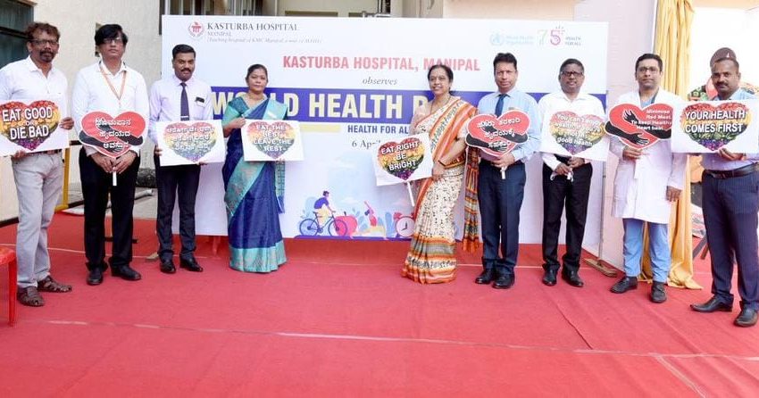  Kasturba Hospital Observes World Health Day with Health Check-Ups and Slogan Competition
