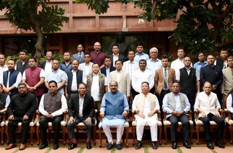 Speaker with newly elected members of the Meghalaya Legislative Assembly
