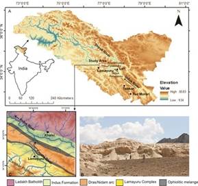  Records from lake sediments of Indus River Valley in Ladakh help reconstruct climate variation 19 to 6 thousand years ago