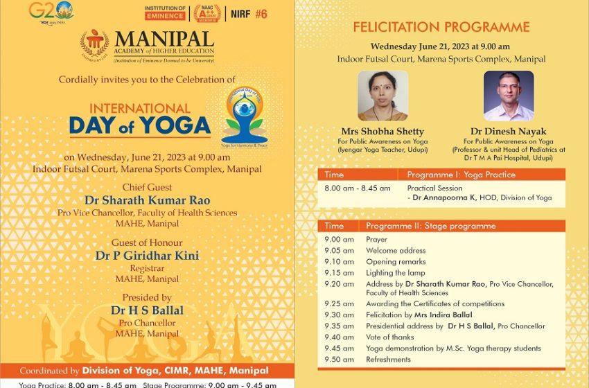  MAHE Gears Up to Commemorate International Day of Yoga with Enthusiasm