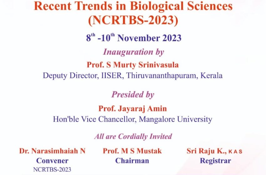  Mangalore University’s Department of Applied Zoology to Host NCRTBS-2023