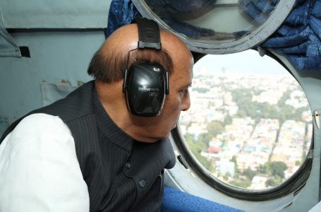 Rajnath Singh conducts aerial survey of areas ravaged by Cyclone Michuang in-and-around Chennai