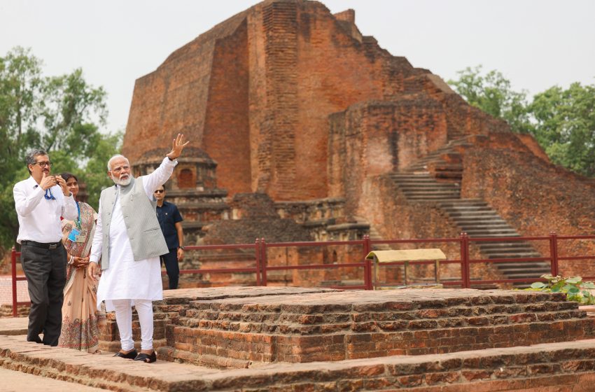  PM Modi visits Ruins of Nalanda in Bihar