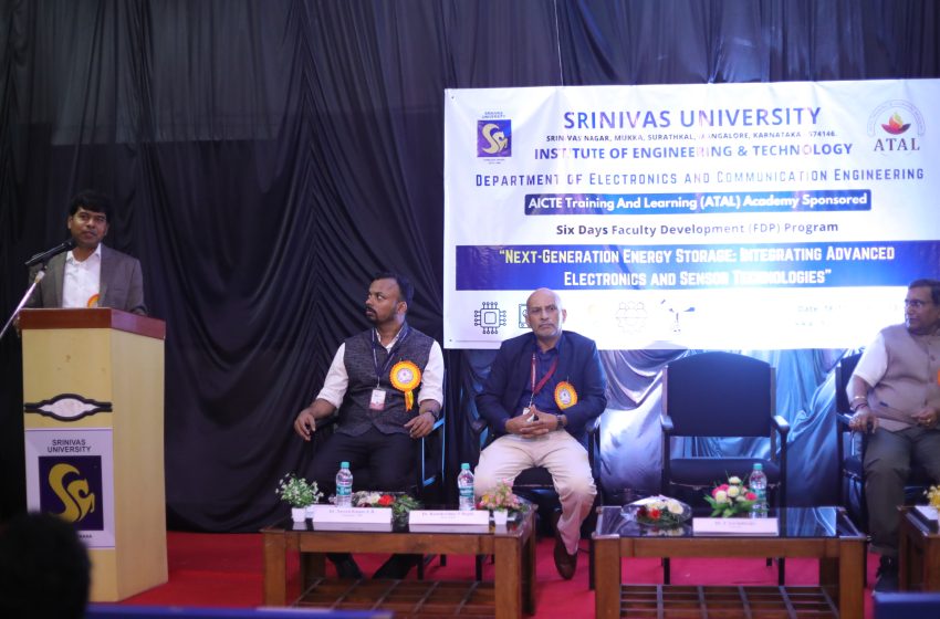  Srinivas University Hosts ATAL FDP Workshop on Next-Generation Energy Storage Technologies