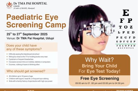 Udupi: Paediatric Eye Screening Camp at Dr TMA Pai Hospital