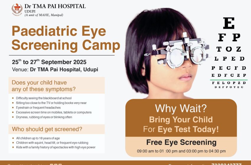  Udupi: Paediatric Eye Screening Camp at Dr TMA Pai Hospital