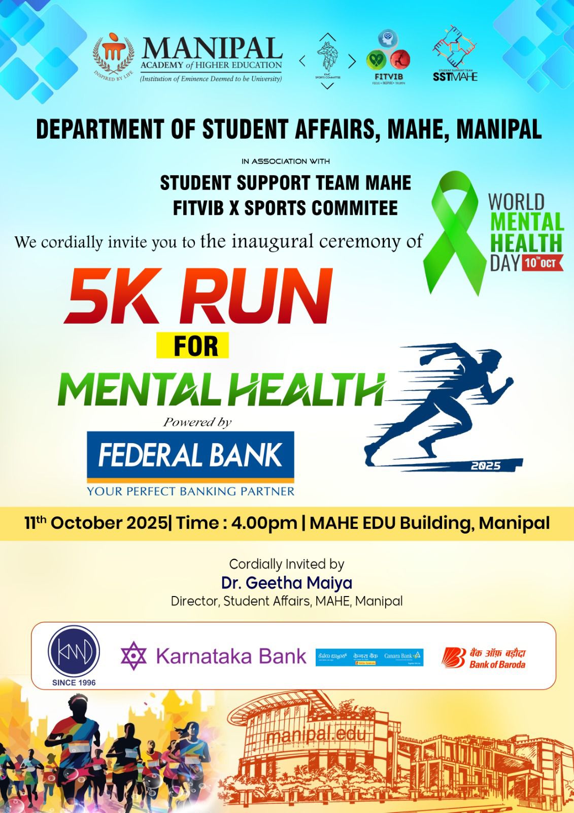 MAHE to Host 5K Run for Mental Health Awareness - The Canara Post