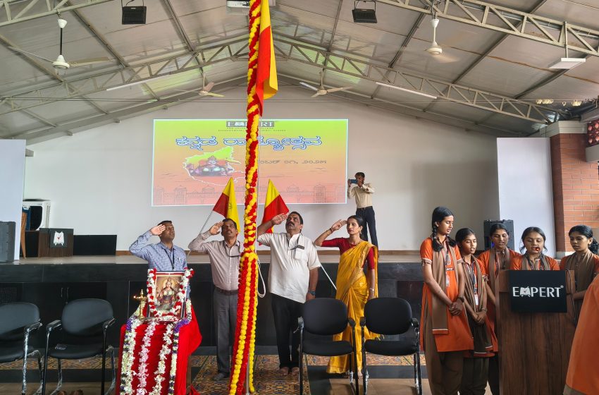 Expert PU College Celebrates Rajyotsava with Cultural Fervour and Pride
